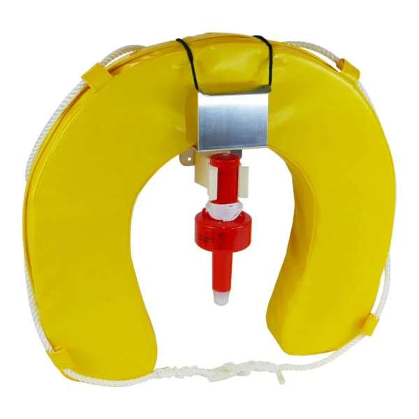 Complete Man Overboard Kit Yellow – Horseshoe Lifebuoy, LED Light and Backet