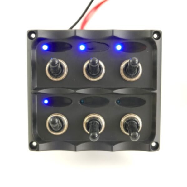 12V Switch Panel with Toggle Switch, 6 Gang, IP65 Rated