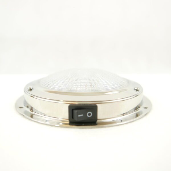 LED Dome Light Stainless Steel, with integral switch, 137mm (Dia.)