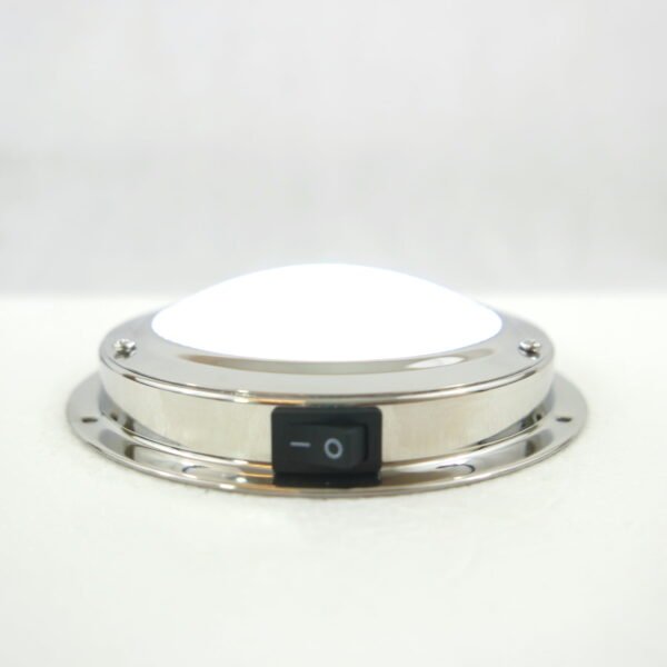 LED Dome Light Stainless Steel, with integral switch, 137mm (Dia.)