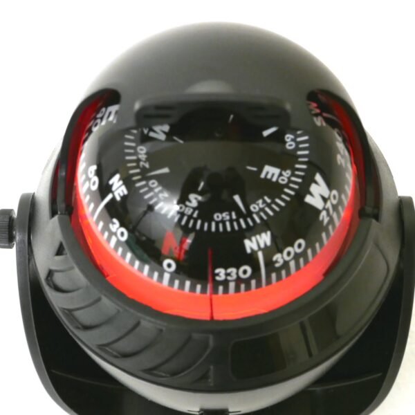 Illuminated Magnetic Navigation Compass – Black, Large