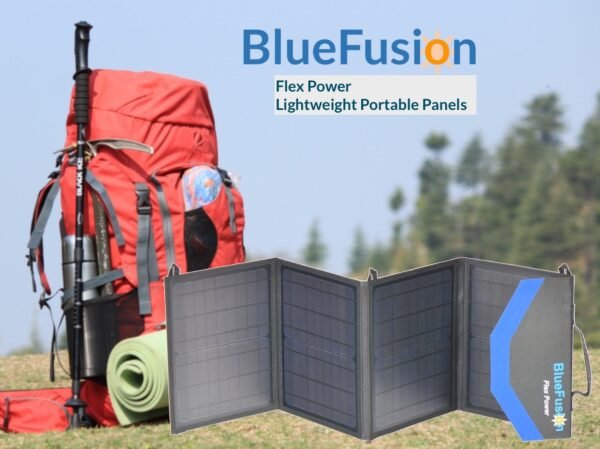 BlueFusion Portable Folding Solar Panel 50W for 12V/24V Lead Acid Battery