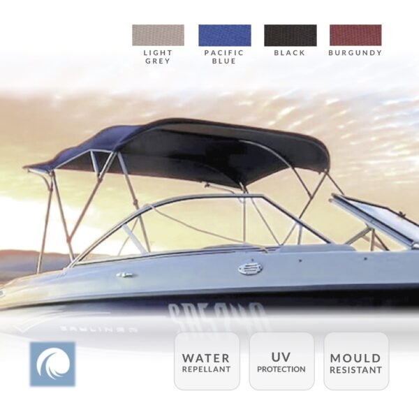 Boat Bimini Top Canopy, 3 Bow, Fits 120cm – 210cm Width